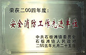 安全消防工作先进单位